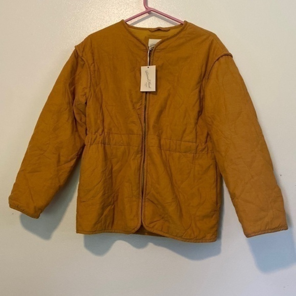 Universal thread, mustard, corduroy, zip up pocket jacket nwt small